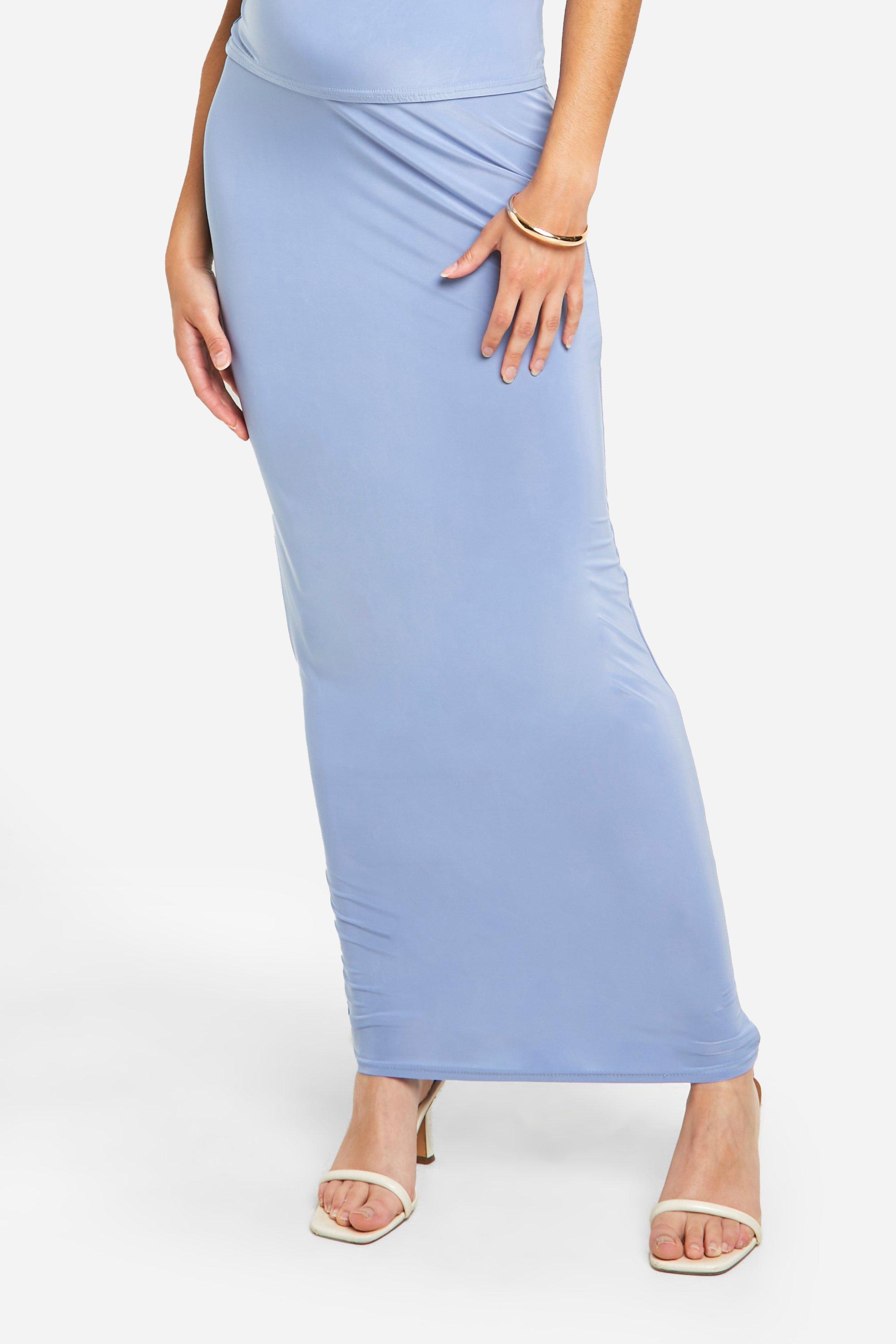 Maternity Slinky Maxi Skirt boohoo